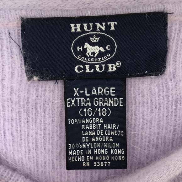 L Angora Lilac Sweater Vintage Soft Fuzzy Warm Lavender 80s - Picture 2 of 8